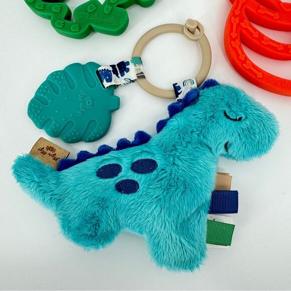 Lot 3 Itzy Ritzy Silicone Teether Plush Toy Dinosaur Fox - Picture 2 of 5